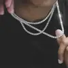 Stonefans-collar de cadena de tenis rosa para hombre y mujer, gargantilla de diamantes de imitación de cristal negro, chapado en oro y plata, joyería ► Foto 3/6
