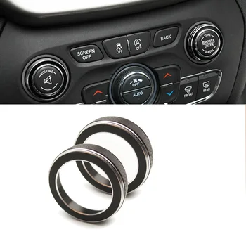 

Pair Volume Knob Cover Trim Cover Fit For Jeep Grand Cherokee Black & Silver New