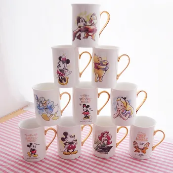 

300ml Disney Minnie Mickey Cartoon Water Cup Coffee Tea Milk Ceramic Mug Home Office Collection Cups Festival Student Cup Gifts