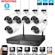 Plug and Play 6CH Audio1080P HD Беспроводной NVR комплект P2P Крытый Открытый ИК ночного видения безопасности 2.0MP IP камера wifi CCTV системы