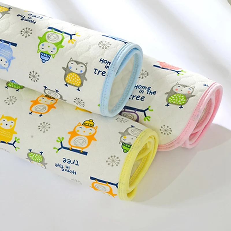 Пеленальный Коврик для пеленания младенца, экологический хлопковый коврик для смены подгузника, мультяшный Детский водонепроницаемый