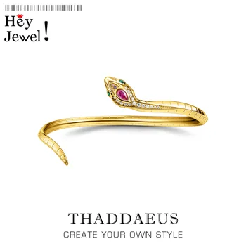 Bangle Curved Golden Snake Europe Fine Jewelry Bihemia Gift For Women,2021 Summer Brand New Good Sterling 925 Silver Bracelet