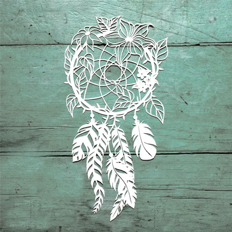 

GJCrafts 1 Pcs/lot Metal Cutting Dies Scrapbooking for Card Making DIY Embossing Cuts New Craft Die Wreath Feather
