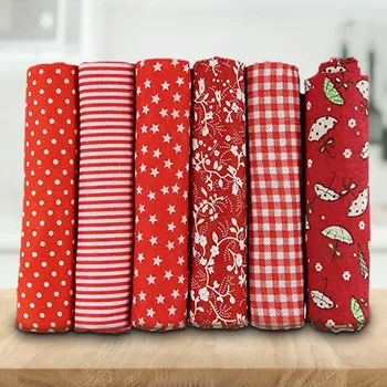 

6pcs Diy Hand Stitched Handkerchiefs Children's Cotton Printed Small Floral Red Handkerchief For Hand-stitching 50cmx50cm New