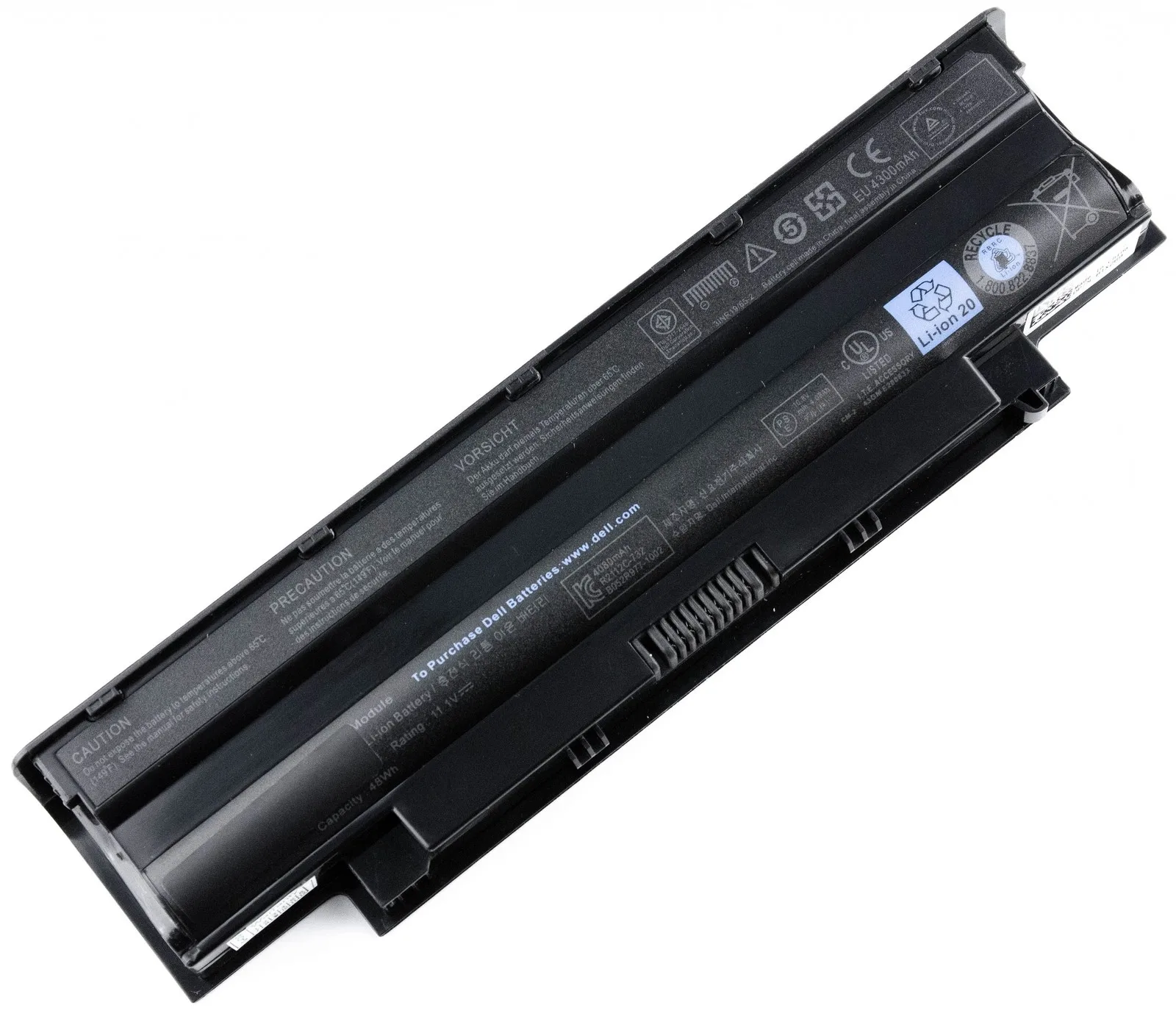 Аккумулятор для ноутбука Dell Inspiron 13R 14R 15R 17R M411 M501 (11.1V 4400mAh) P/N: J1KND J4XDH 04YRJH 06P6PN 07XFJJ |