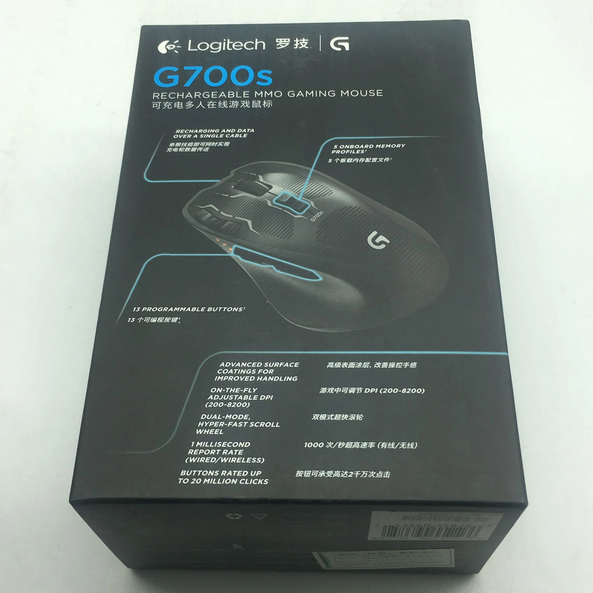 Новая Оригинальная Беспроводная перезаряжаемая игровая мышь logitech G700s