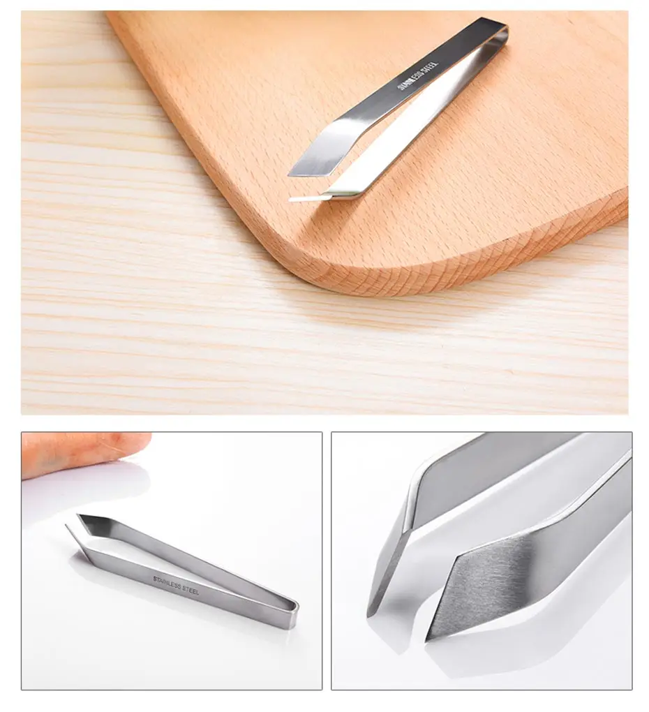 Omife Stainless Steel Fish Bone Tweezers Remover Salmon Fishing Bones Knife Pincer Puller Tongs Pick-Up Seafood Tool Crackers