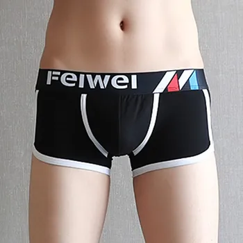 

Letter Printing Striped Men's Panties Sexy Low Waist 2020 New Arrival Comfortable Underwear Shorts calzoncillo hombre #F