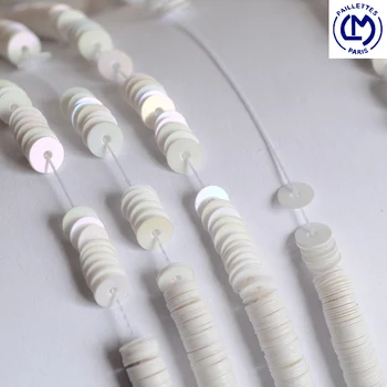

France imported LM colorful porcelain white solid color sequins, French embroidery beading materials, clothing accessories