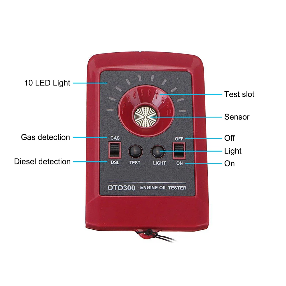 DC 12V светодиодные ленты светодиодный цифровой тестер моторное масло, качество детектор газа дизель жидкости анализатор автомобильный масляный тестер Красный