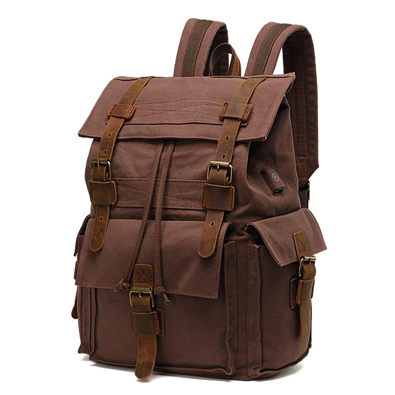 

Men's Backpack Men's Rucksack Cotton Canvas Bag Outdoor Travel Backpack Retro Men's Bag