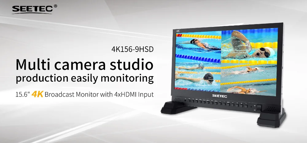 4K156-9HSD-384 15.6 Inch IPS UHD 3840x2160 4K Broadcast Monitor with 3G-SDI HDMI