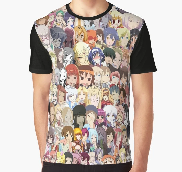 All Over Print 3D Tshirt Men Funny T Shirt silly anime girls laughing Full Big print Graphic T-Shirt | Мужская одежда