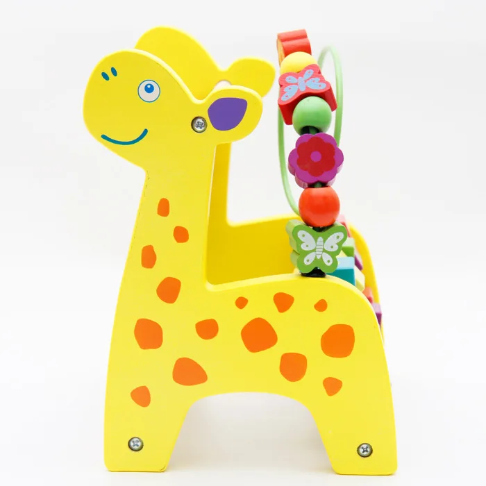 Wood Mom Wooden Toys Multi-functional Deer Bead-stringing Toy Calculation Frame Children'S Educational Bead Toy