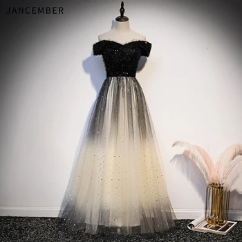 

WLN18513 JANCEMBER long prom dresses short sleeve sweetheart neck sequin formal dresses evening gown женские вечерние платья new