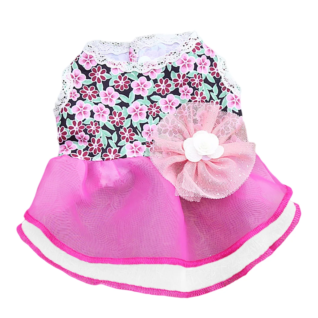 Fashion Cute Flower Pet Dress For Dogs Cats Cozy Summer Puppy Skirt Pet Dress Princess Party Small Dog Skirt Outfit Dog Clothes