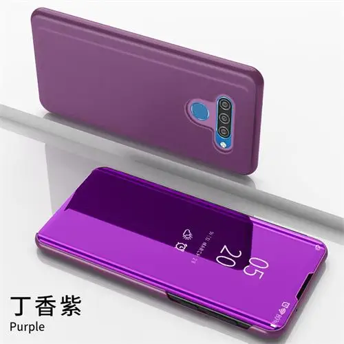 Purple Противоударный чехол для LG Q60 роскошное умное зеркало флип-чехол для LG K50 Fundas для LG K12 Prime Coque LG K12 Max - Цвет: Purple