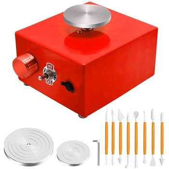 

Mini Pottery Wheel, Pottery Machine Electric Pottery Wheel with Pottery Wheel Turntable DIY Clay Tool US Plug