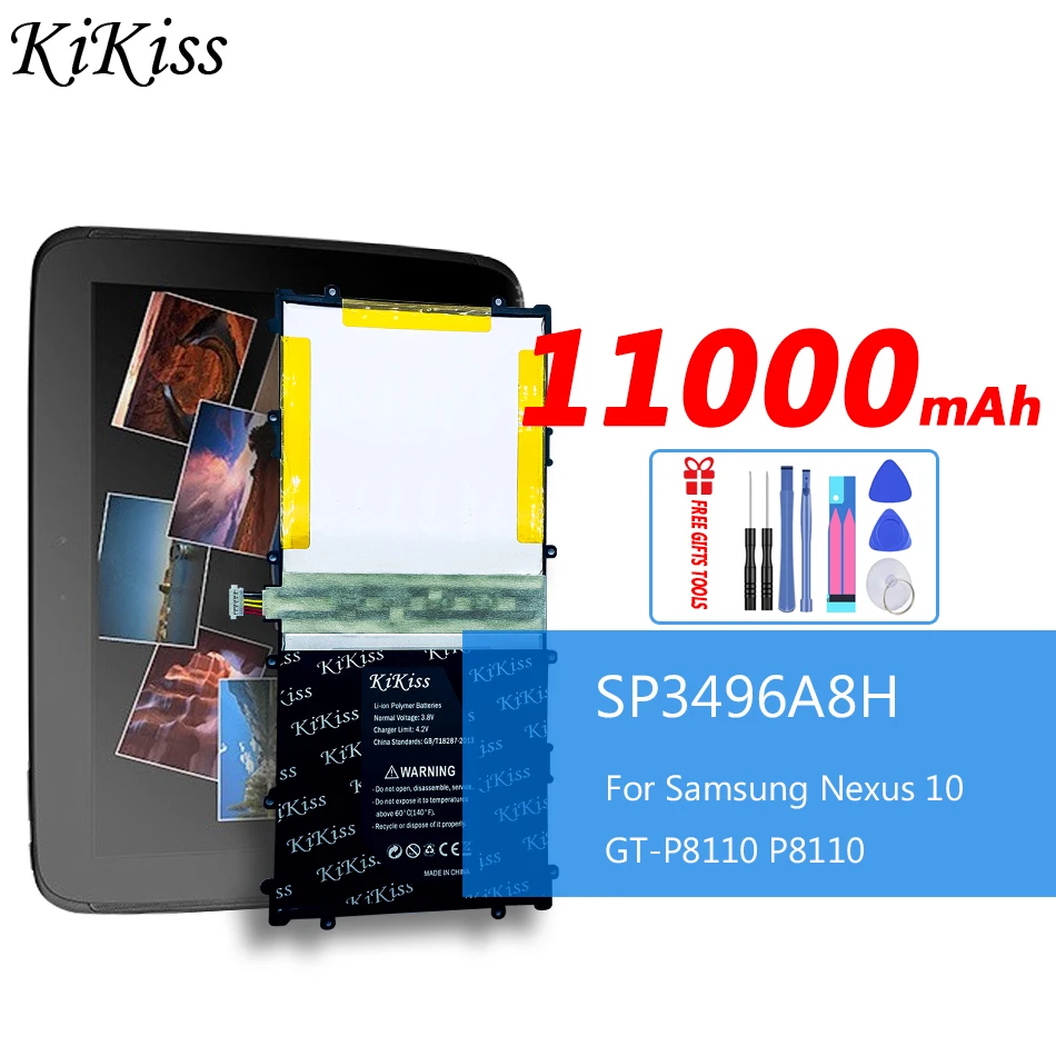 Оригинальный аккумулятор Kikiss SP3496A8H для Samsung Google Nexus 10 сменный GT-P8110 планшета HA32ARB +