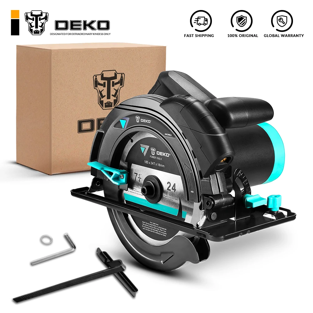 DEKO DKCS185L1 185mm 1500W Electric Circular SawMultifunctional Cutting Machine With Laser Guide and Auxiliary Handle