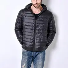 Новинка, зимняя теплая Ультралегкая мужская куртка-пуховик на белом утином пуху, портативная посылка, мужская куртка, верхняя одежда, пальто