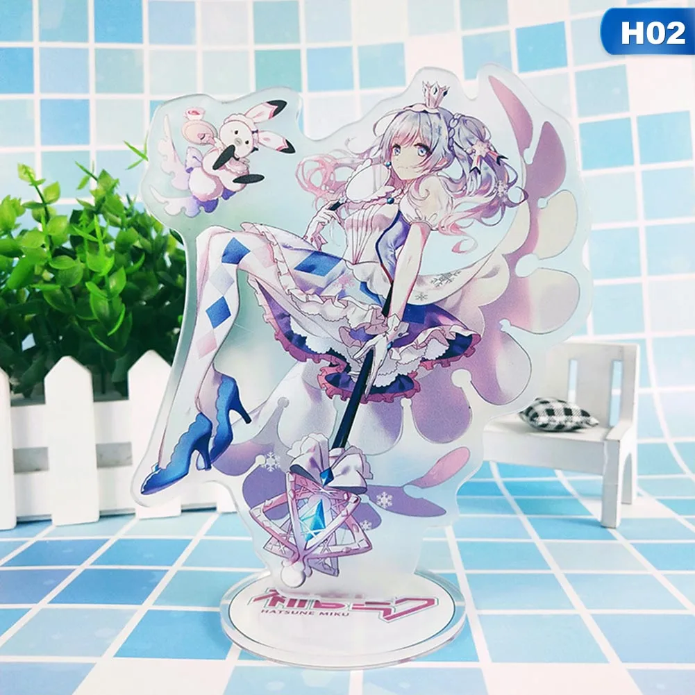 15 см Мультяшные Hatsune Miku аниме акриловые двухсторонние периферийные лицензирования настольные украшения милые девушки мини-модель куклы новинка - Цвет: 02