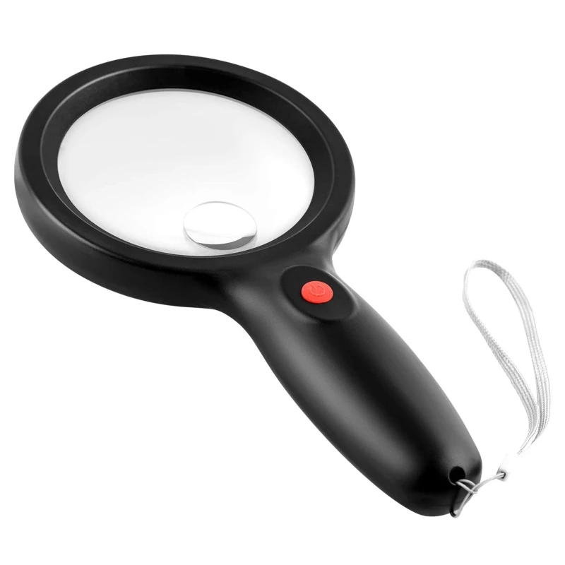

18 LED Lights Handheld Magnifying Glass 10X 20X Double Lens Magnifier for Reading Coins Jewelry Stamps
