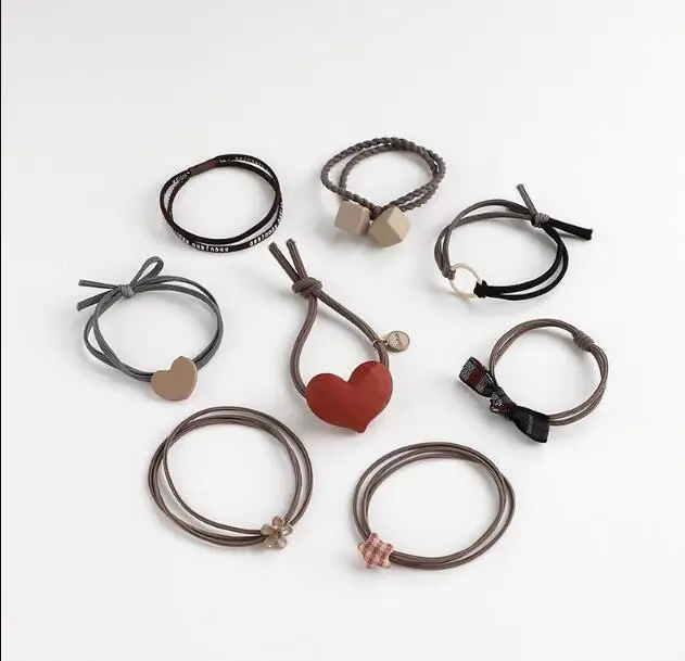40 компл./лот 8 шт./компл. DIY простой мульти смолы мультфильм цветы резинки эластичные резинки для волос Инструменты для укладки волос аксессуары HA1629