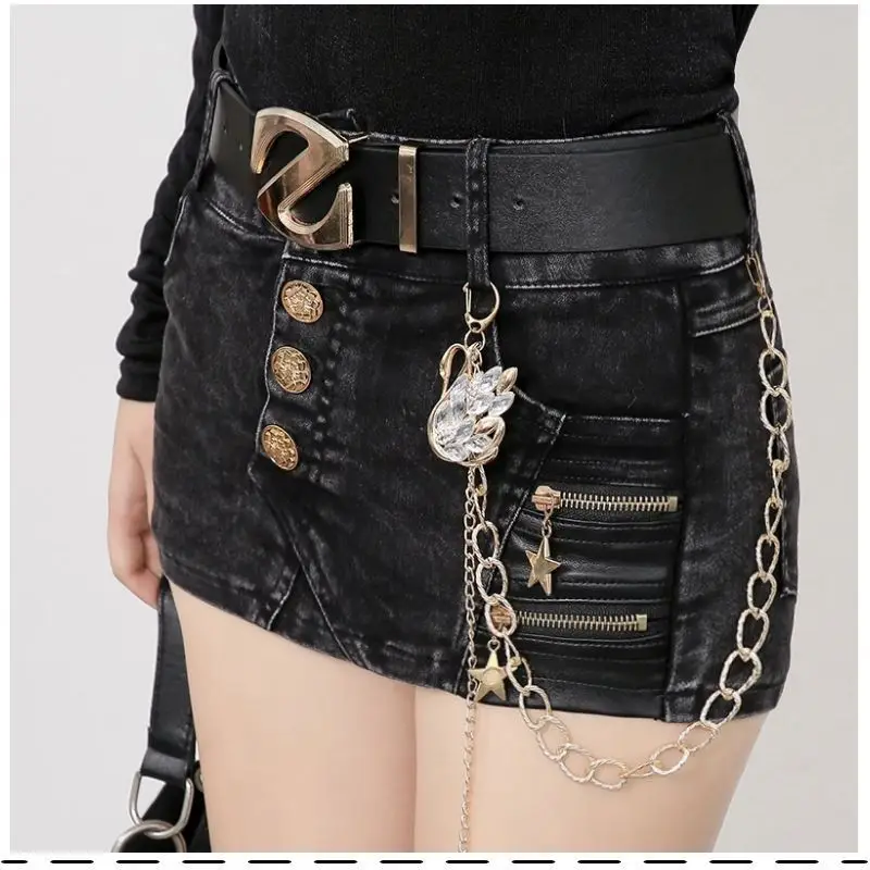 2025 sommer Neue Trend Punk Stil Elastische Dünne Sexy Damen Tasche Hüfte Denim Rock Weibliche Jeans Mini Rock Passenden Gürtel mujer – Detail 14