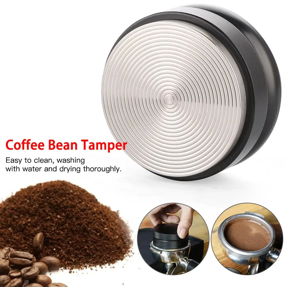 

58mm Stainless Steel Coffee Tamper Base Clear Body Barista Espresso Coffee Press Coffee Powder Hammer