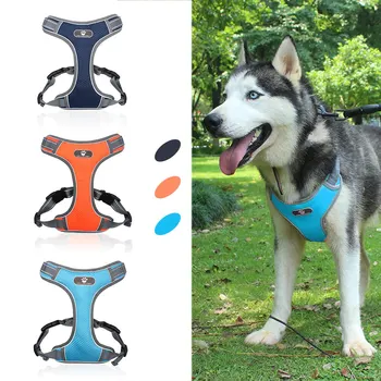 

Dog Harness Vest Adjustable Reflective Breathable Mesh Harnesses For Medium Large Dog Breast-band Husky Alaskan Pet Accessories