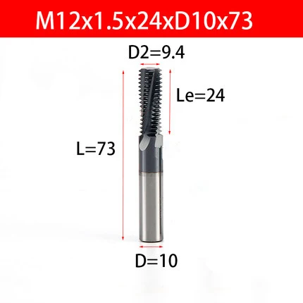 M12x1.5 Резьбовая Концевая фреза M3-M22 Вольфрамовая сталь винтовой фреза с ЧПУ твердосплавные резные фрезы Инструмент режущие инструменты - Длина режущей кромки: M12x1.5