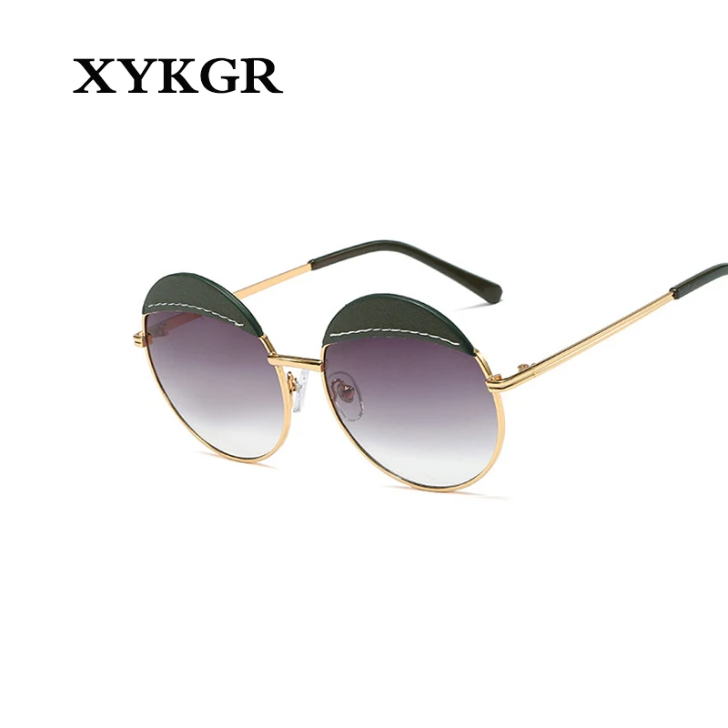 XYKGR, новинка, солнцезащитные очки, модные, для девушек, круглая оправа, солнцезащитные очки, для девушек, фирменный дизайн, черные, классические очки, UV400, мужские солнцезащитные очки