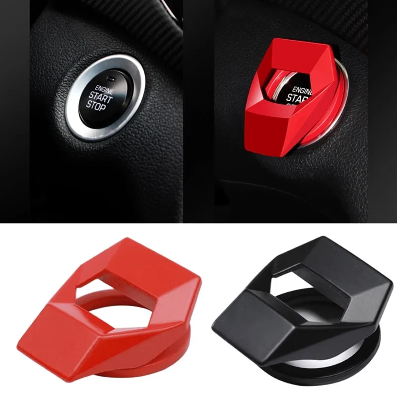Silver, for Audi Etc.Suitable for Various Models. Motorcycles Zinc Alloy One-Key Start Cover,Car Engine One-Button Start Stop Protective Cover,Decoration Cover,Which Can Be Used for Cars