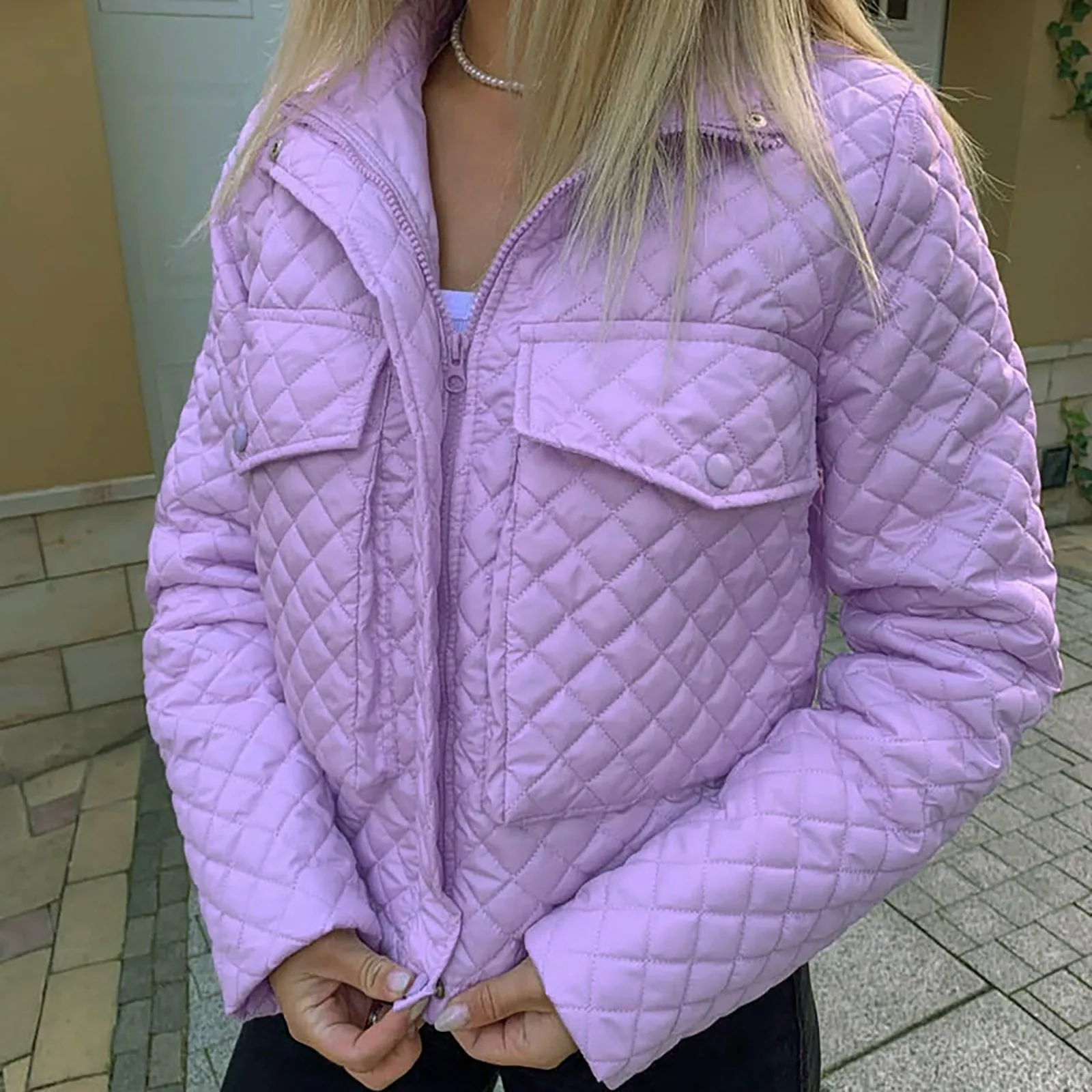 Winter Jacket Womens Purple Parkas 