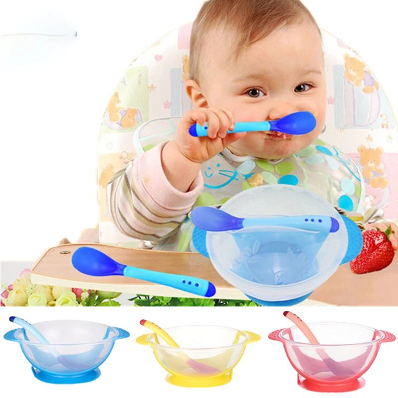 Детская Ложка Вилка Набор чашка для кормления малыша ложка с датчиком температуры дети едят посуда малыша аксессуары для мелкой посуды