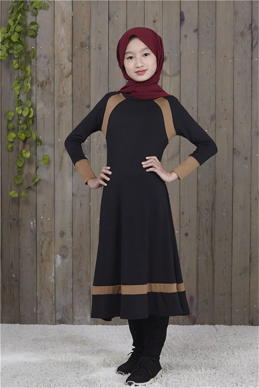 Эластичное Непрозрачное мусульманское платье для девочек; abaya; Дубай; Саудовская Аравия; Исламская одежда; кафтан; marocain vestido longo