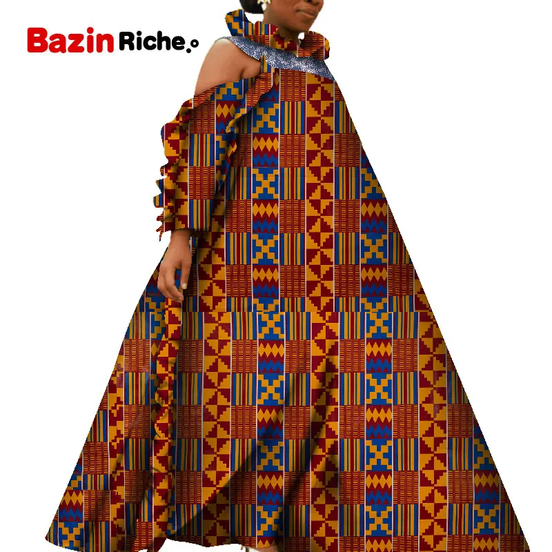 Африканские платья для женщин Bazin Riche африканская одежда Принт Свободные Длинные платья Дашики африканская одежда для женщин Vestidos WY5605 - Цвет: 3