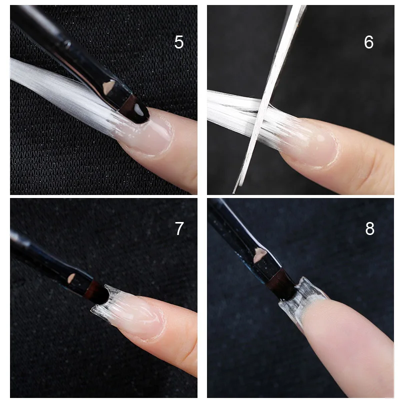 100 шт./компл. форма ногтей из стекловолокна для наращивания ногтей Fibernails Акриловые Советы Расширение для ногтей шелковые здания Расширение Инструмент