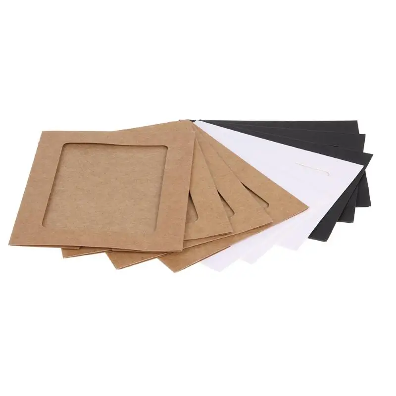 10pcs Kraft Paper Photo Frame For Pictures Photo DIY Baby Photo Holder Wedding Photo Frame Display Modern Art Wall Decor
