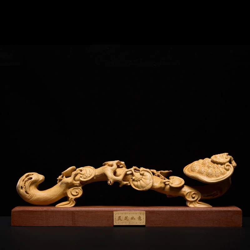 Ganoderma Lucidum желаемая статуя Ruyi Самшит резьба бутик украшения дома и офиса резьба ремесла счастливые руки скульптура