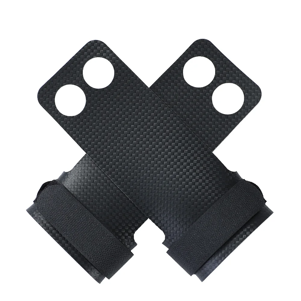 2-Hole Carbon Crossfit Grip for Weightlifting Gym Workout for Kettlebell Pull-ups Gymnastics