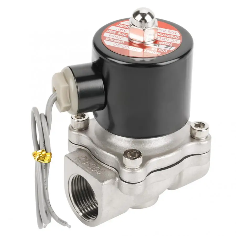 12V G3/4" Stainless Steel 304 Normally Closed Electric Solenoid Valve 2 Position 2 Way N/C Valve