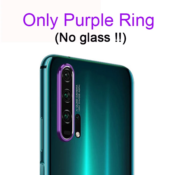 only purple ring Защита для объектива камеры на Honor 20 Pro 20i v20 View 20 10 Lite 8X 7A чехол с металлическим кольцом для huawei Nova 5i 5 - Цвет: only purple ring