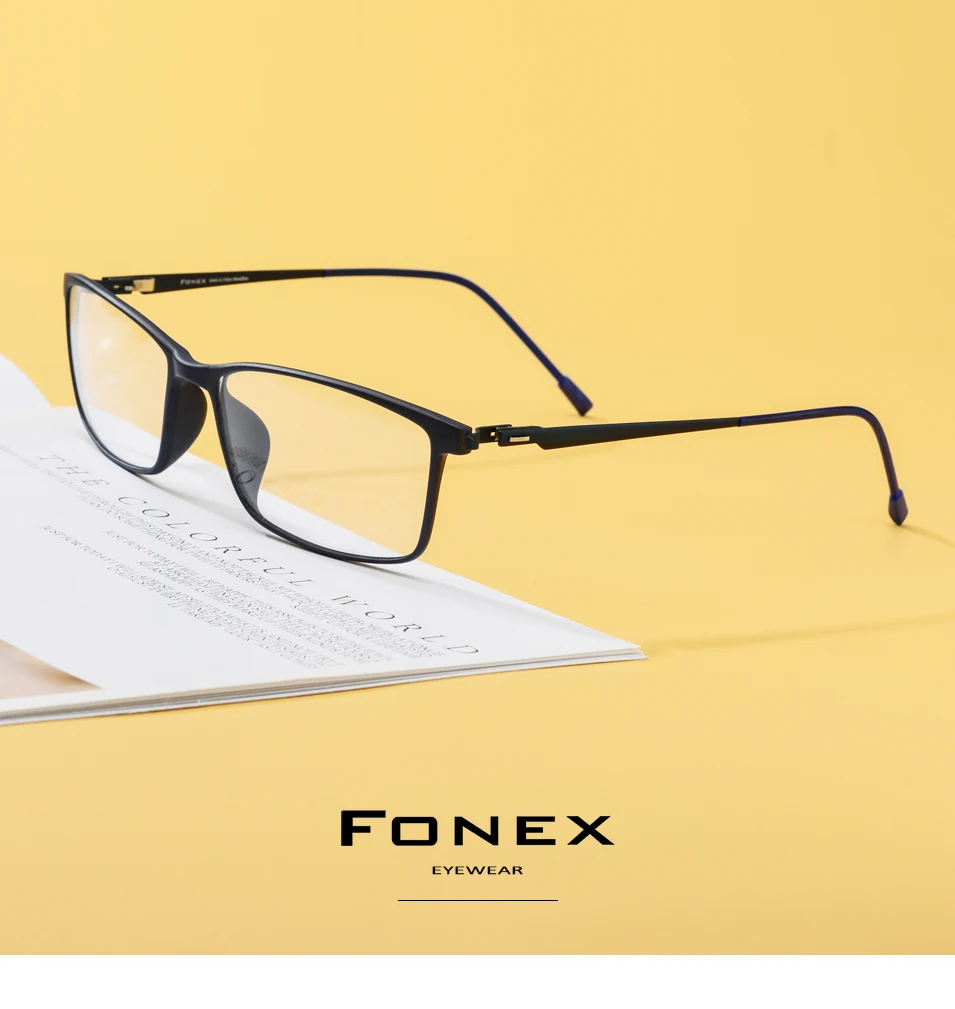 FONEX TR90 сплав стекло es оправа для мужчин Близорукость глаз Стекло рецепт оправы для очков корейские Безвинтовые оптические очки 9855