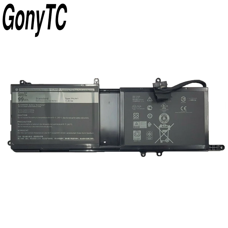 GONYTC оригинальный 9NJM1 Новый Сменный аккумулятор для ноутбука DELL Alienware 15 R3 17 R4 MG2YH HF250