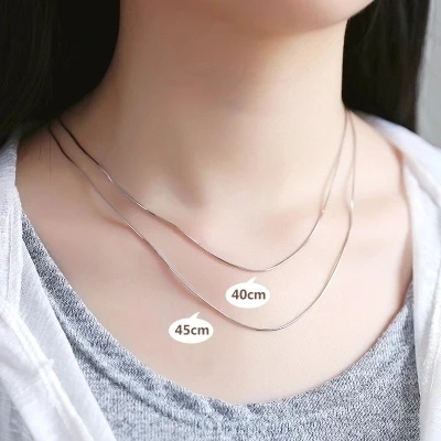 Long 40 Cm And 45 Cm Select Size And Style S925 Silver Necklace Female Chain Clavicle Chain Fine Necklace Accessories Chain Necklaces Aliexpress