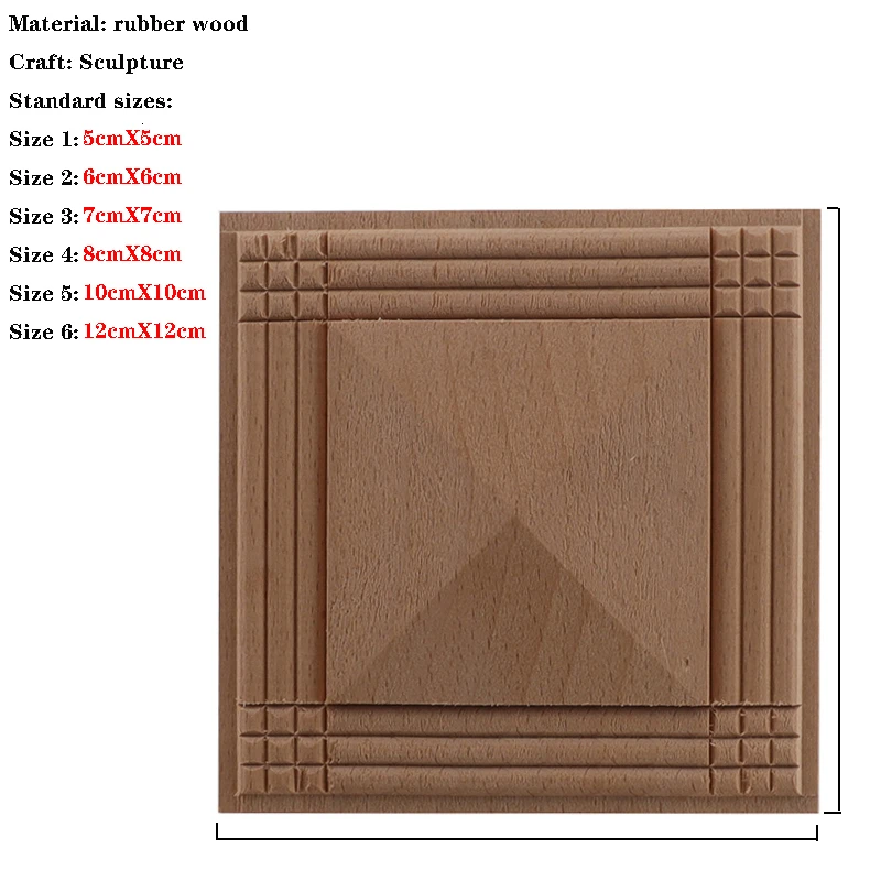 European Decal Square Solid Round Door Heart Flower Furniture Decoration Accessories Carved Walls Wood Applique Onlay RUNBAZEF ornament crafts