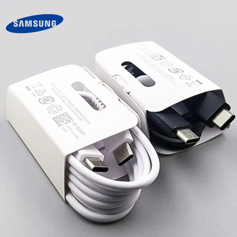 

Original Samsung USB Type C to USB C Cable for Galaxy S10 Plus Note 10 Support PD QC3.0 Quick Charge Cable for Type-C Devices