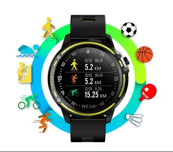 

L8 IP68 Waterproof ECG+PPG HR Blood Pressure O2 Monitor Smart Watch 1.22" Weather Push bluetooth Music Control Sport Smart Watch